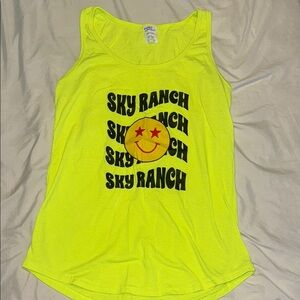 Sky Ranch - Port & Company Neon Yellow Tank Top - NWOT